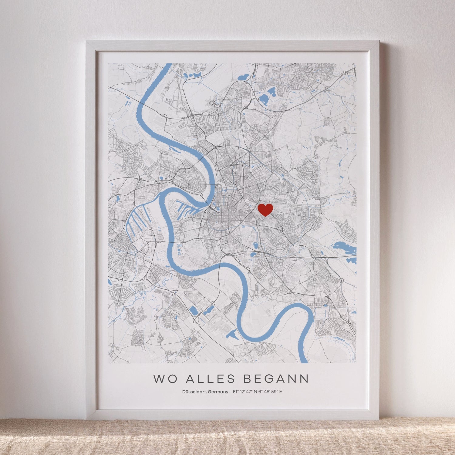 Personalisierte City Map – individuelle Stadtposter mit minimalistischen Karten als Wanddekoration und besonderes Geschenk