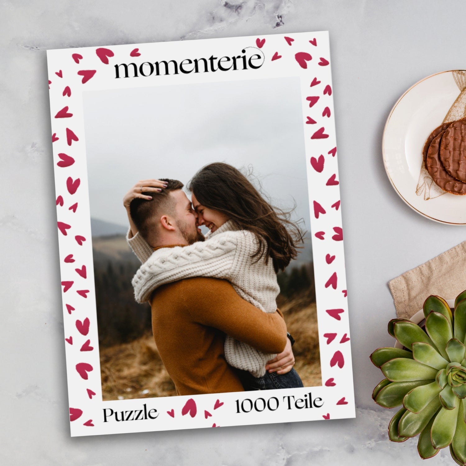 Personalisiertes Fotopuzzle zum Valentinstag für Frauen – Puzzle mit eigenem Foto und romantischer Botschaft als Geschenk