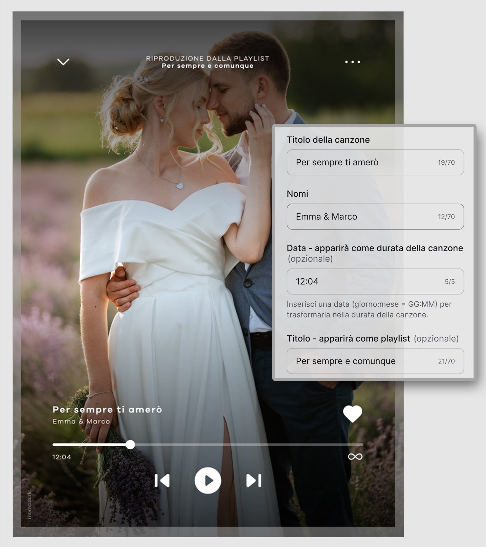 Song display personalizzato – targa in acrilico con foto e codice Spotify, regalo musicale unico e personalizzato per momenti speciali