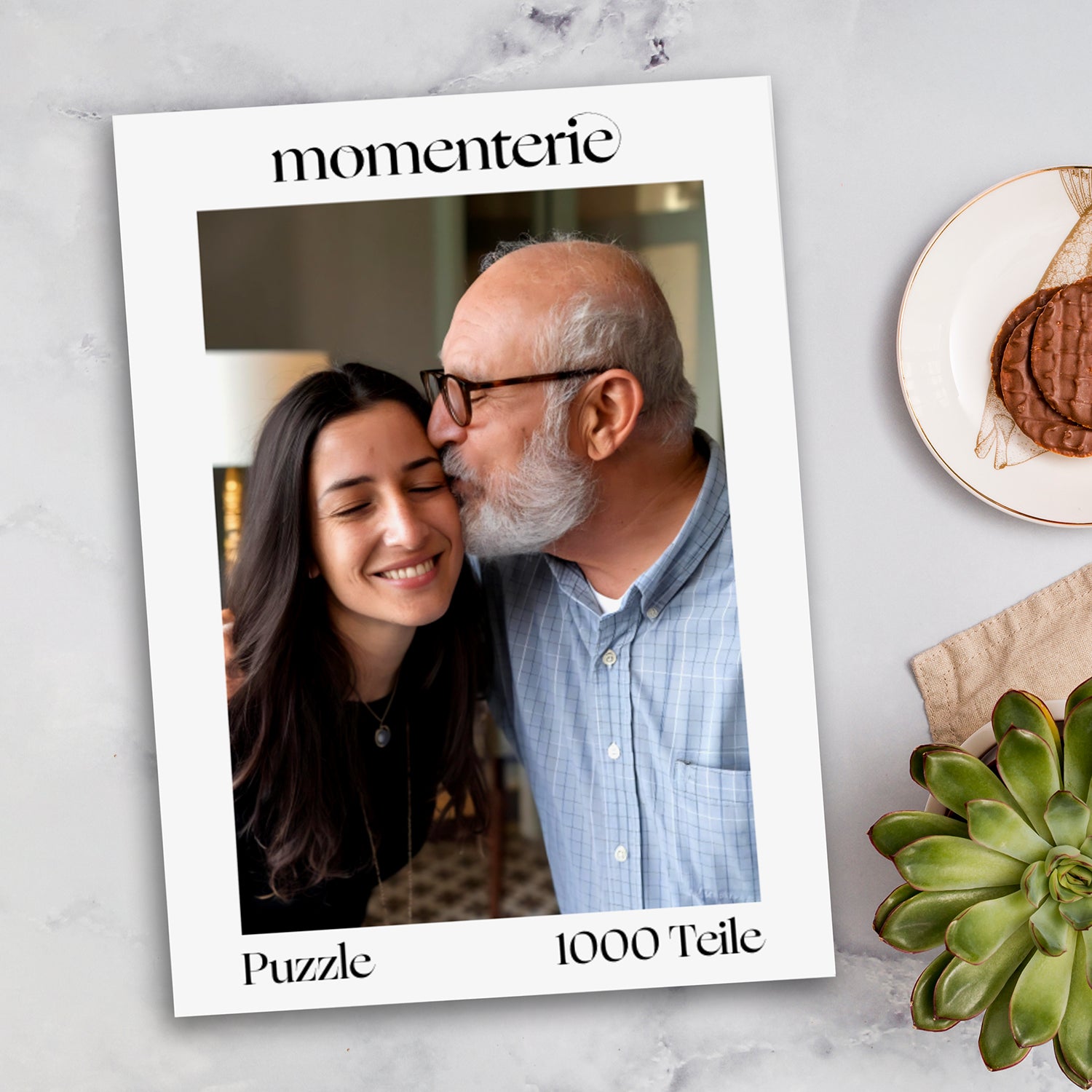 Personalisiertes Fotopuzzle zum Vatertag – individuelles Puzzle mit Foto und Widmung als kreatives Geschenk für Papa