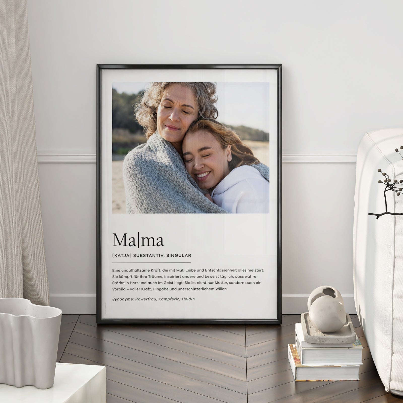 Personalisiertes Foto-Poster zum Muttertag mit Definition „Mama“ und eigenem Bild – individuelles Geschenk für Mütter